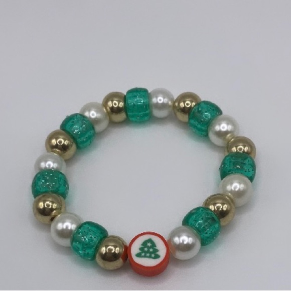 🎄 Christmas Holiday Children’s Stretch Bead Bracelet - Picture 3 of 3